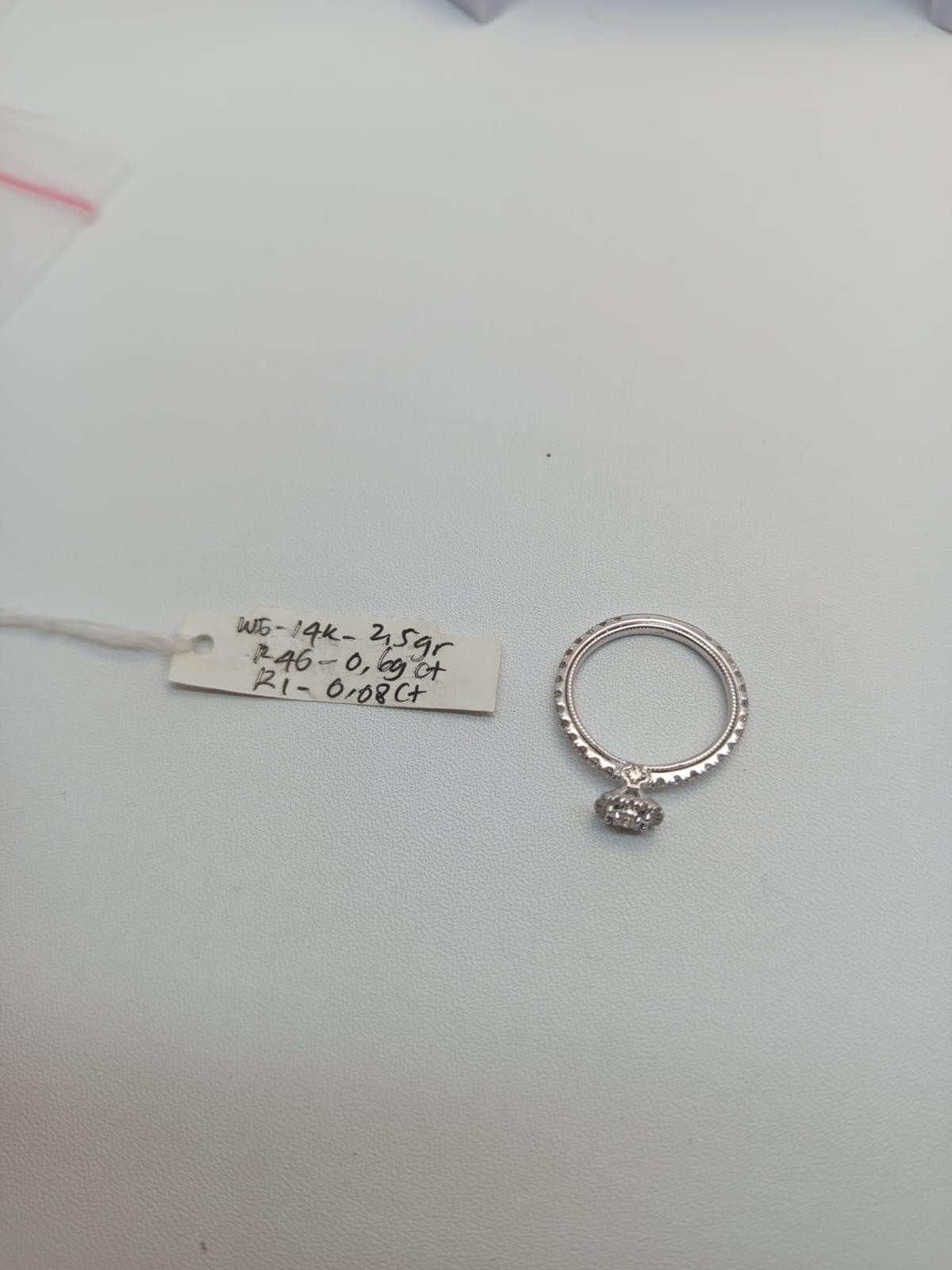 WG 14k - 2,5gr - R46 0,69ct, R1 0,08 ct - Image 2